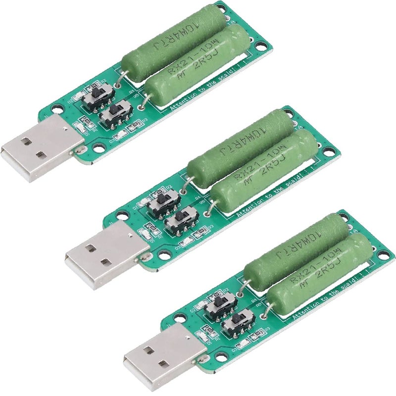 DKARDU 3 pcs USB Load Tester Resistance Module 5V1A/2A/3A Power Bank Discharge Resistor Switchable Load Resistance Discharging Ageing Resistance Electronic Load Detector - Image 1